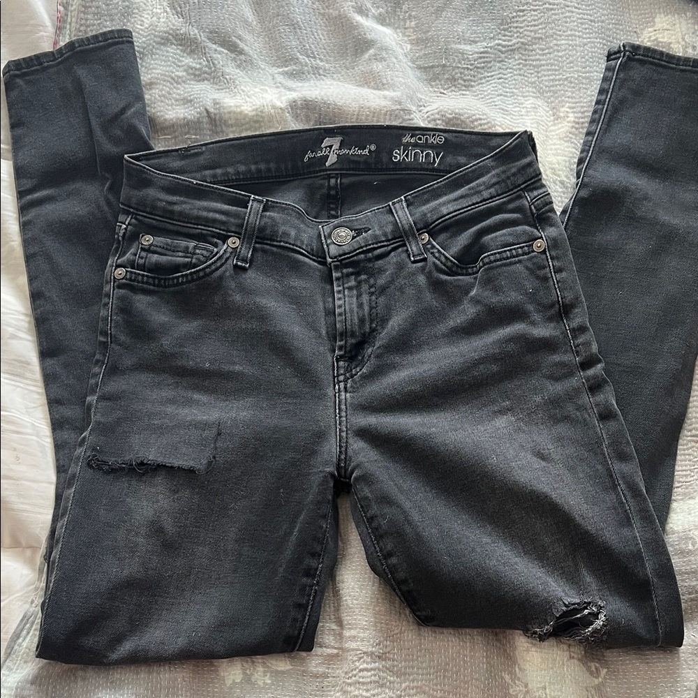 7 For All Mankind Charcoal Skinny Jeans